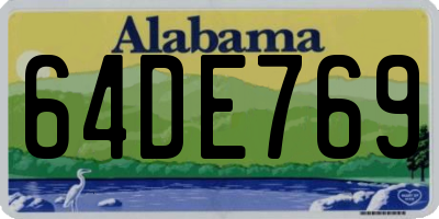 AL license plate 64DE769