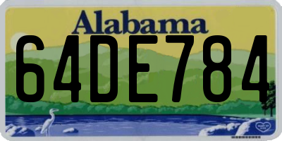 AL license plate 64DE784
