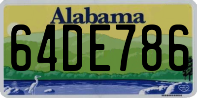 AL license plate 64DE786