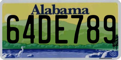 AL license plate 64DE789