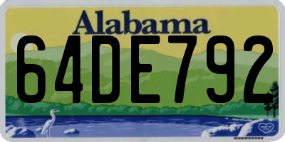 AL license plate 64DE792