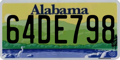 AL license plate 64DE798