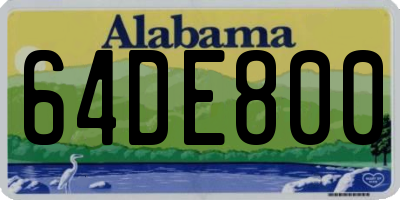 AL license plate 64DE800