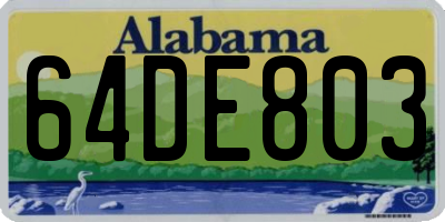 AL license plate 64DE803