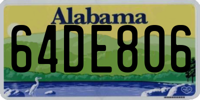 AL license plate 64DE806