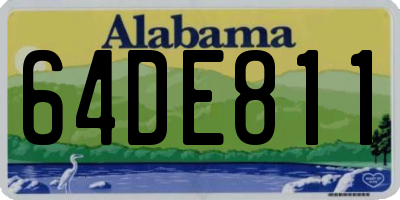 AL license plate 64DE811