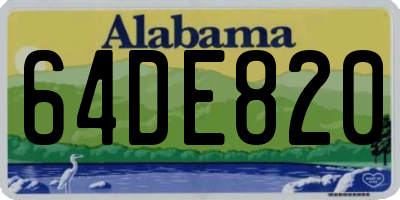 AL license plate 64DE820