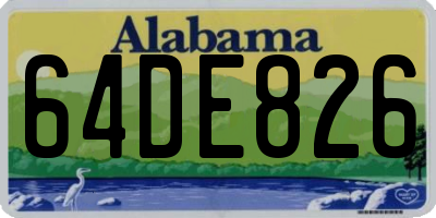 AL license plate 64DE826