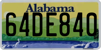 AL license plate 64DE840