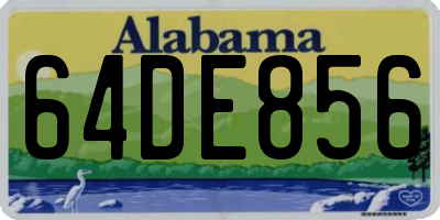 AL license plate 64DE856