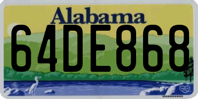 AL license plate 64DE868