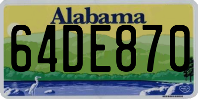 AL license plate 64DE870