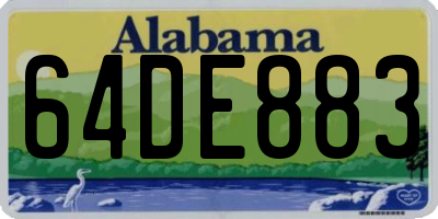 AL license plate 64DE883