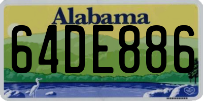 AL license plate 64DE886