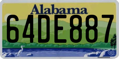 AL license plate 64DE887