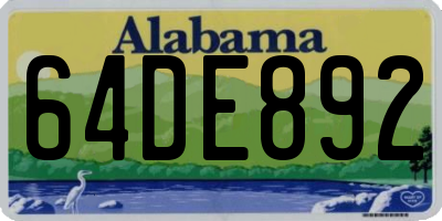AL license plate 64DE892
