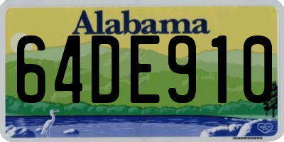 AL license plate 64DE910