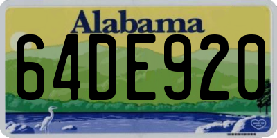 AL license plate 64DE920