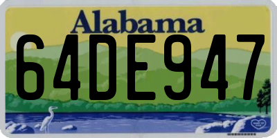 AL license plate 64DE947