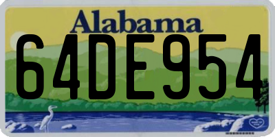 AL license plate 64DE954