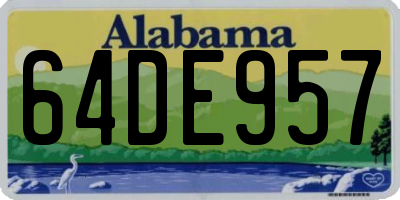 AL license plate 64DE957