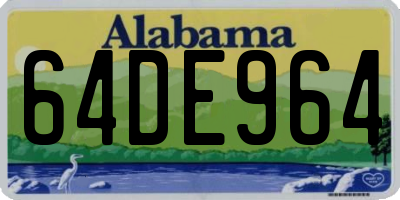 AL license plate 64DE964