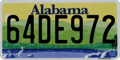 AL license plate 64DE972