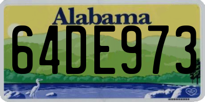 AL license plate 64DE973