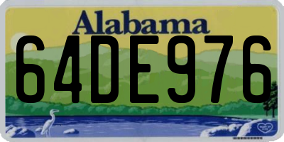AL license plate 64DE976