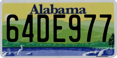 AL license plate 64DE977