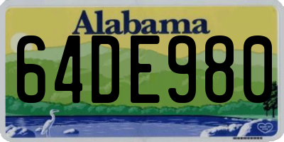 AL license plate 64DE980