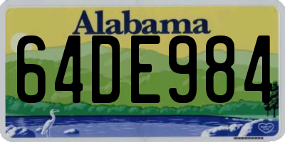 AL license plate 64DE984
