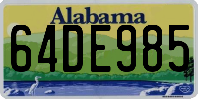 AL license plate 64DE985