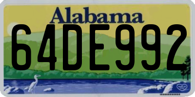AL license plate 64DE992