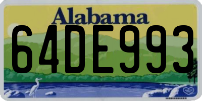 AL license plate 64DE993