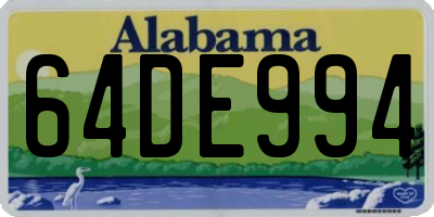 AL license plate 64DE994