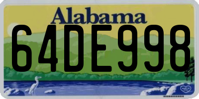 AL license plate 64DE998