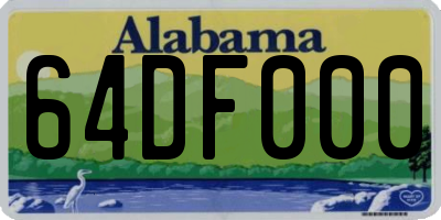 AL license plate 64DF000