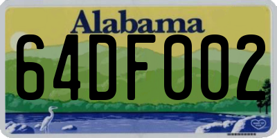 AL license plate 64DF002