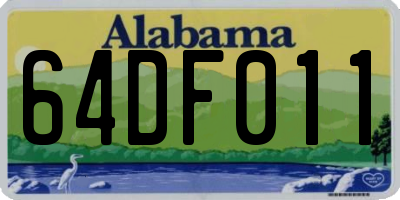 AL license plate 64DF011