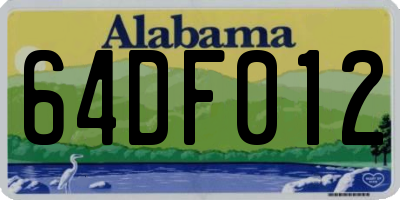 AL license plate 64DF012