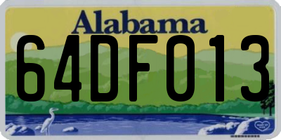 AL license plate 64DF013