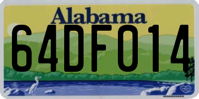 AL license plate 64DF014