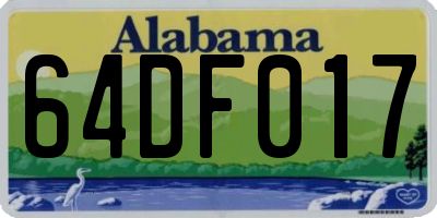 AL license plate 64DF017