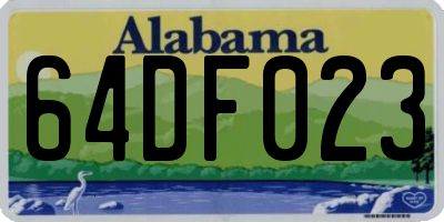 AL license plate 64DF023