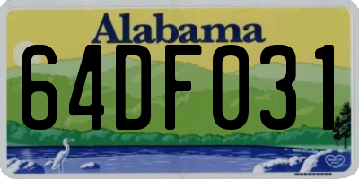 AL license plate 64DF031