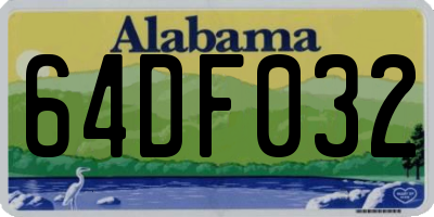 AL license plate 64DF032