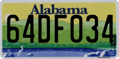 AL license plate 64DF034