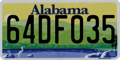 AL license plate 64DF035