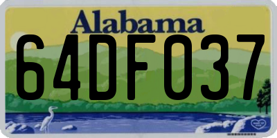 AL license plate 64DF037